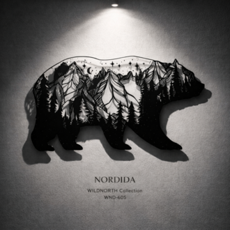 NORDIDA WILDNORTH Ayı Metal Duvar Tablosu – 120x60 cm | WND-605