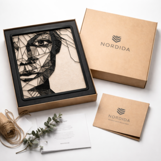 NORDIDA Geometrik Kadın Yüz Metal Duvar Tablosu – Anima Collection | ANM303