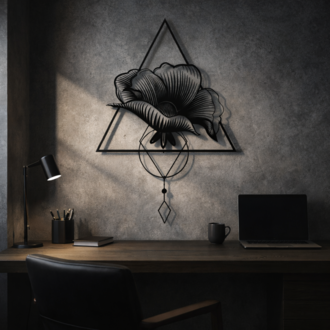 NORDIDA Geometrik Açelya Metal Duvar Tablosu – Northline Collection | NLN403 | 90x116 cm