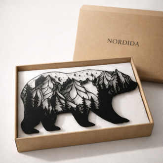 NORDIDA WILDNORTH Ayı Metal Duvar Tablosu – 120x60 cm | WND-605
