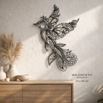 WILDNORTH WND604 Mandala Kuş Metal Duvar Dekoru – 70x50 cm