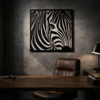 NORDIDA Zebra Metal Duvar Tablosu 70x70 cm – WILDNORTH Collection | WDN603