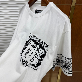 Dolce Gabbana Cep Detaylı İthal Beyaz Tişört