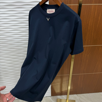 Valentino V Logo Lacivert İthal Tişört