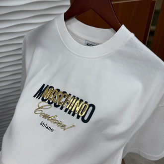 Moschino Gold Logo İthal Beyaz Tişört