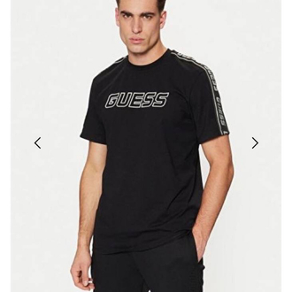 Guess Omuz Detaylı Siyah İthal Tişört