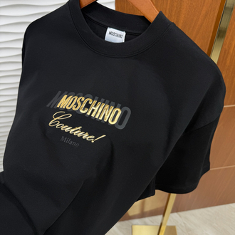 Moschino Gold Logo İthal Siyah Tişört