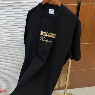 Moschino Gold Logo İthal Siyah Tişört