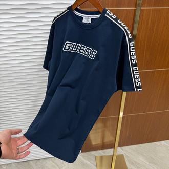 Guess Omuz Detaylı Lacivert İthal Tişört