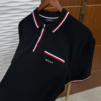 Gant Çizgili Siyah Polo Yaka