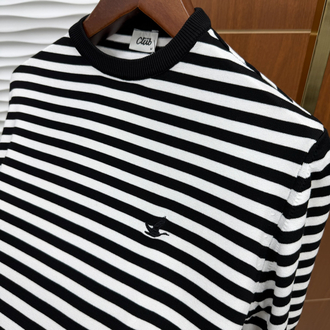 Beymen Club Çizgili Siyah Logo Tişört