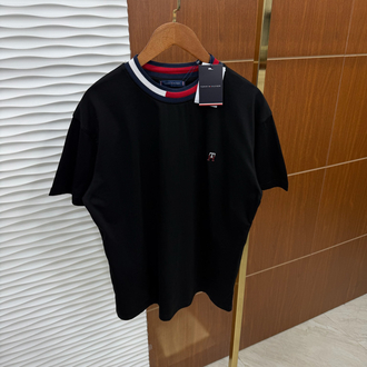 Tommy Plastik Baskı İthal Siyah Tişört