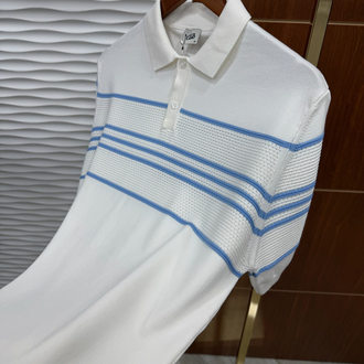 Beymen Club Mavi Çizgili Beyaz İthal Triko