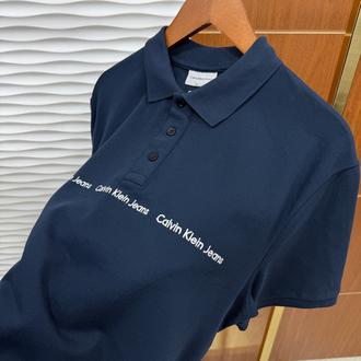 Calvin Klein Şeritli Lacivert Polo Yaka