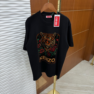 Kenzo Nubuk Baskılı İthal Siyah Tişört