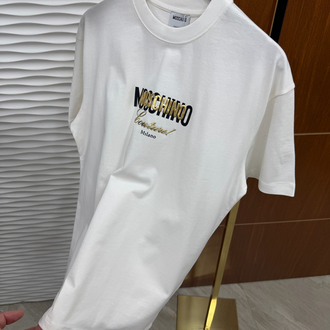 Moschino Gold Logo İthal Beyaz Tişört