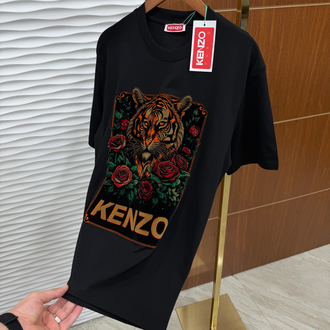 Kenzo Nubuk Baskılı İthal Siyah Tişört