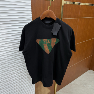 Prada Nakış Siyah İthal Tişört