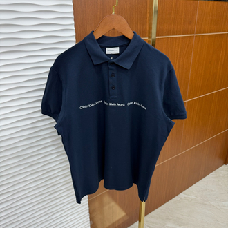 Calvin Klein Şeritli Lacivert Polo Yaka