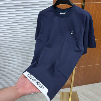Calvin Klein Bel Baskılı 2 İthal Lacivert Tişört