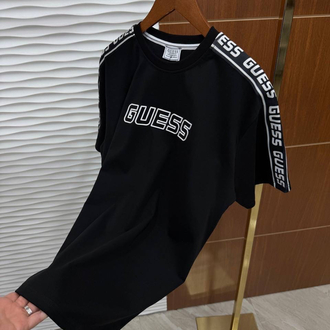 Guess Omuz Detaylı Siyah İthal Tişört