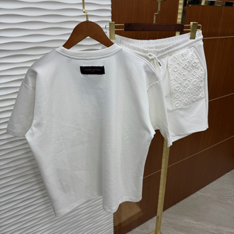 Louis Vuitton Beyaz İthal Şort Takımı