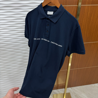 Calvin Klein Şeritli Lacivert Polo Yaka