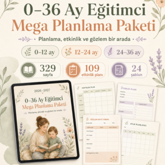 0–36 Ay Eğitimci Mega Planlama Paketi 2026–2027 | 329 Sayfa + 24 Düzenlenebilir Şablon
