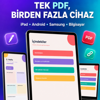 40 Haftalık Dijital Hamilelik Ajandası – Hiperlinkli 50 Sayfa PDF Gebelik Takip Planlayıcısı