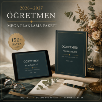 2026–2027 Öğretmen Mega Planlama Paketi | Hiperlinkli Dijital Ajanda, Doldurulabilir PDF