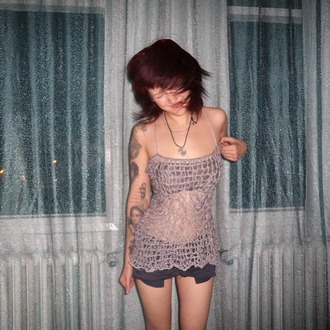 distressed strap top (S-M)