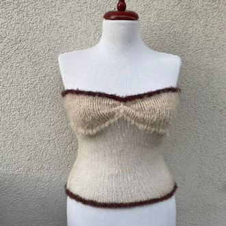 fuzz strapless top & arm warmers (S-M)
