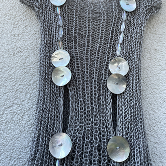 silver mist knit top (S-M)