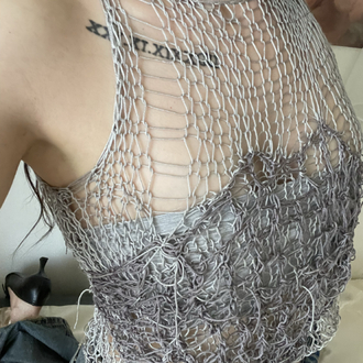 distressed notrbabe crop top (S-M)