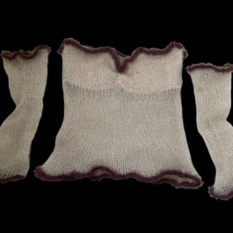 fuzz strapless top & arm warmers (S-M)