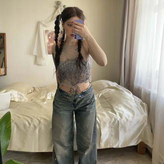 distressed notrbabe crop top (S-M)