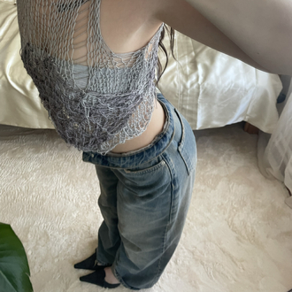 distressed notrbabe crop top (S-M)