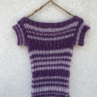 striped lilac buttoned up top (S-M)