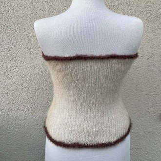 fuzz strapless top & arm warmers (S-M)