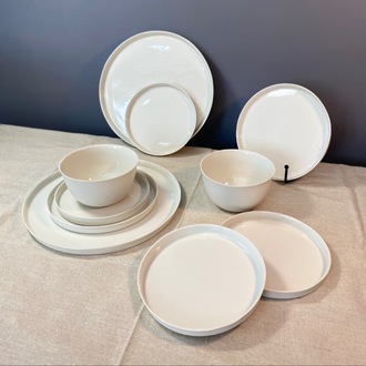 Circle Beyaz Limoges Porselen Yemek Takımı - 10 Parça (Ön sipariştir)