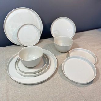 Circle Beyaz Limoges Porselen Yemek Takımı - 10 Parça (Ön sipariştir)