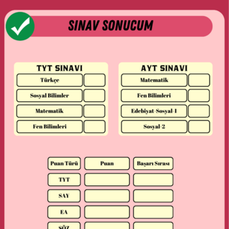 Hedef Üniversite Eşit Ağırlık Öğrencileri için Planlama Defteri-Benim Hikayem