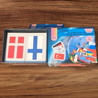 Avrupa Ülkeleri-Harita-Bayrak-Başkent Kartları
