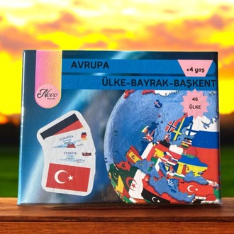 Avrupa Ülkeleri-Harita-Bayrak-Başkent Kartları