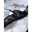 Siyah tül seksi balenli bra set takımı