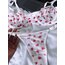 Kırmızı kalp tül seksi bra set takım