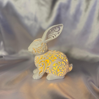 Işıklı Tavşan Biblo | Tealight LED Dekor