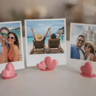 Kalp Fotoğraf & Not Standı – 3’lü Set