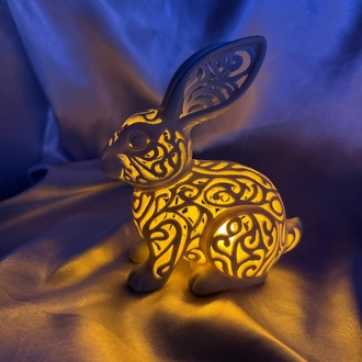 Işıklı Tavşan Biblo | Tealight LED Dekor