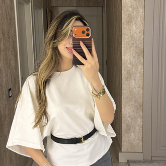 Kemer detaylı bluz